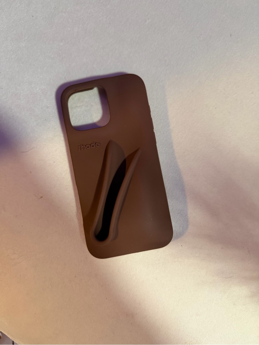 RHODE Brown Silicone iPhone Case with Wave Grip